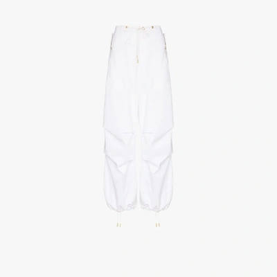 Shop Dion Lee White Wide Leg Baggy Trousers