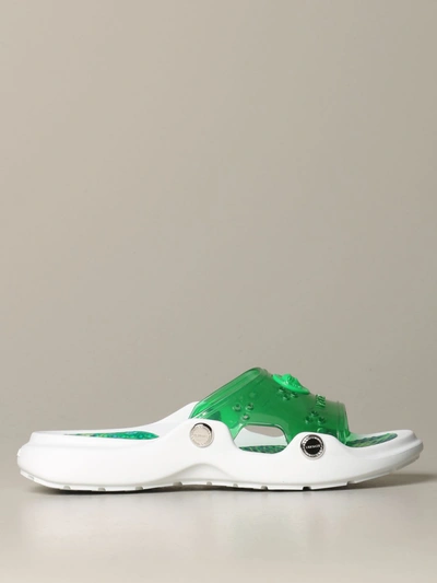 Shop Versace Pvc Sandal With Logo In Green