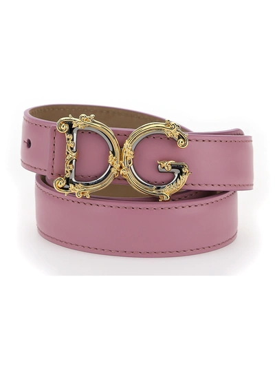 Shop Dolce & Gabbana Belt In Rosa