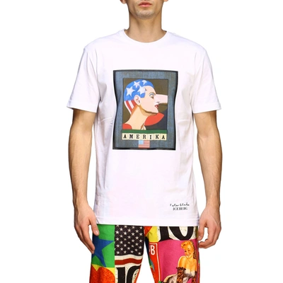 Shop Iceberg T-shirt  X Peter Blake T-shirt With Amerika Print In White