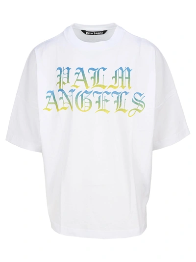 Shop Palm Angels Logo T-shirt In White