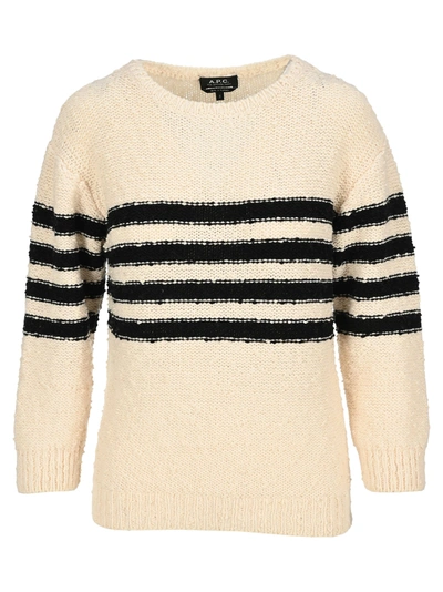 Shop Apc A.p.c. Luzia Jumper In Ecru Black