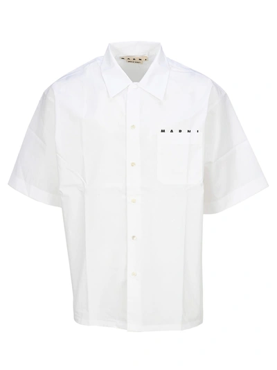 Shop Marni Logo Shirt In White