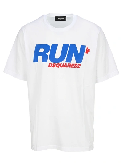 Shop Dsquared2 D Squared Run T-shirt In White