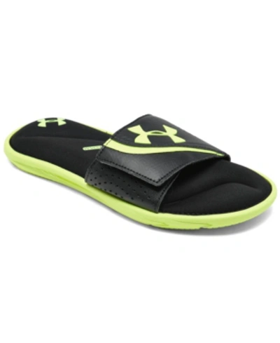 Shop Under Armour Big Boys Ua Ignite Vi Slide Sandals From Finish Line In X-ray, Black