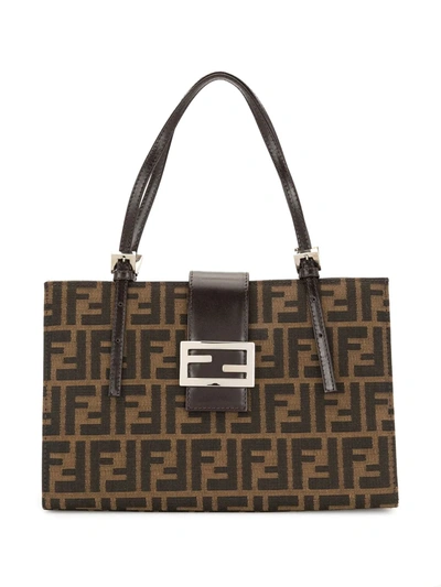 Pre-owned Fendi 1990s Zucca Pattern Handbag In Brown