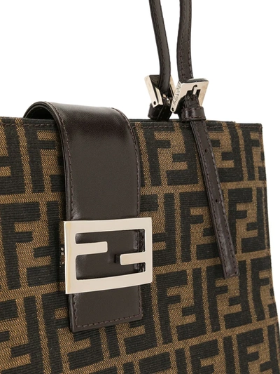 Pre-owned Fendi 1990s Zucca Pattern Handbag In Brown