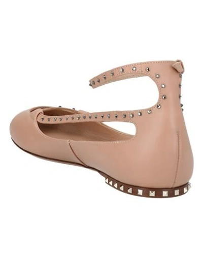 Shop Valentino Ballet Flats In Light Brown