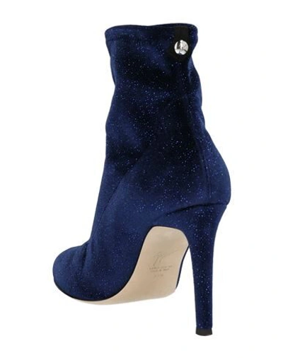 Shop Giuseppe Zanotti Woman Ankle Boots Midnight Blue Size 6 Textile Fibers