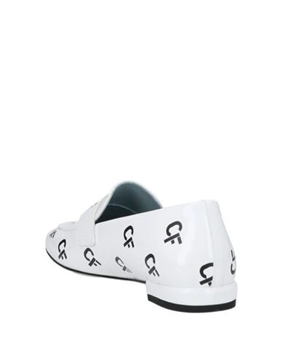 Shop Chiara Ferragni Woman Loafers White Size 7 Textile Fibers