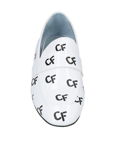 Shop Chiara Ferragni Woman Loafers White Size 7 Textile Fibers