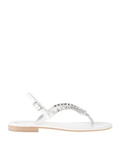 Shop Emanuela Caruso Capri Toe Strap Sandals In White