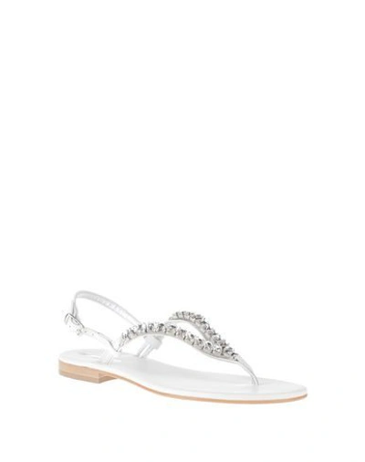 Shop Emanuela Caruso Capri Toe Strap Sandals In White