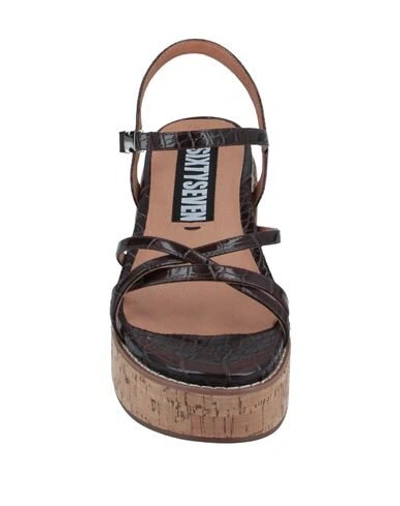 Shop 67 Sixtyseven Sandals In Dark Brown