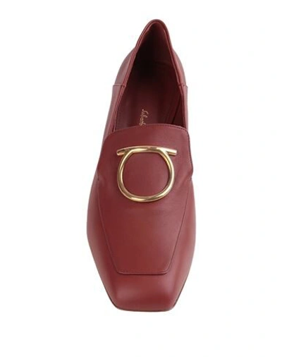 Shop Ferragamo Woman Loafers Brick Red Size 9.5 Calfskin