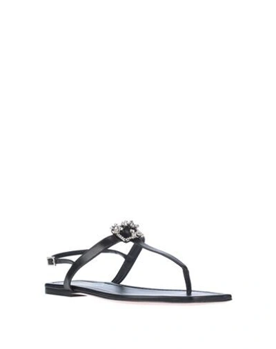 Roger Vivier Toe Strap Sandals In Black