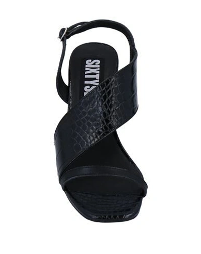 Shop 67 Sixtyseven Woman Sandals Black Size 6 Soft Leather, Textile Fibers