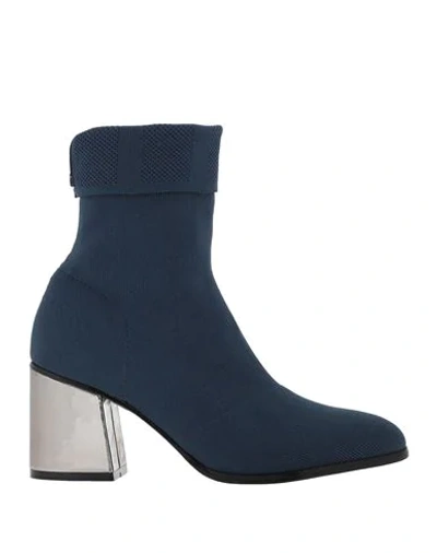 Shop Armani Exchange Ankle Boots In Slate Blue