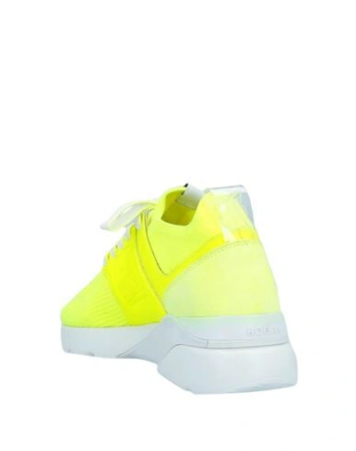 Shop Hogan Woman Sneakers Yellow Size 7.5 Textile Fibers, Soft Leather