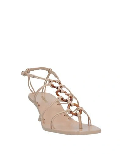 Cult Gaia Toe Strap Sandals In Beige