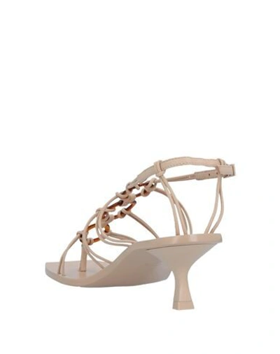 Cult Gaia Toe Strap Sandals In Beige