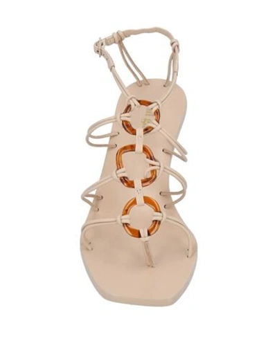 Cult Gaia Toe Strap Sandals In Beige