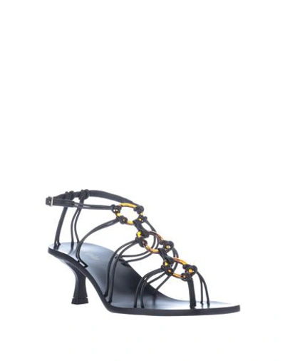 Cult Gaia Toe Strap Sandals In Black