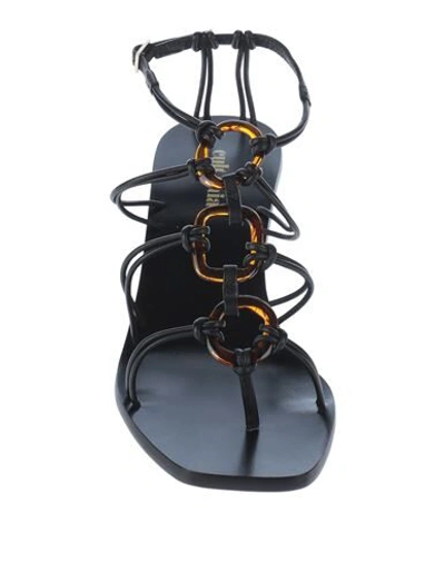 Cult Gaia Toe Strap Sandals In Black