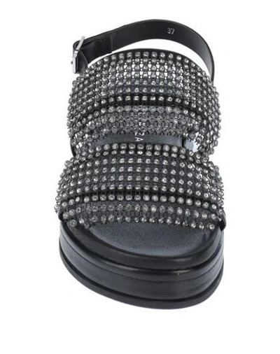 Shop Apepazza Woman Sandals Black Size 7 Soft Leather, Textile Fibers