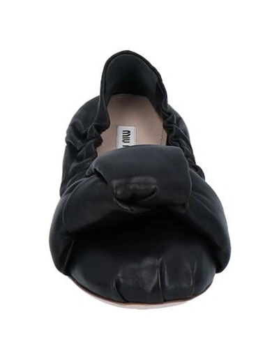 Shop Miu Miu Woman Ballet Flats Black Size 6 Soft Leather