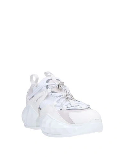 Shop Jimmy Choo Woman Sneakers White Size 6 Soft Leather, Textile Fibers