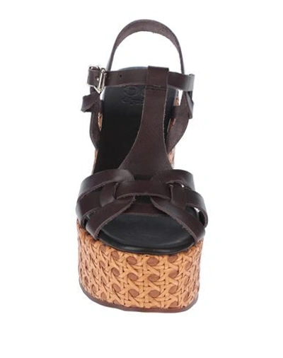 Shop Élysèss Woman Sandals Cocoa Size 7 Soft Leather In Brown