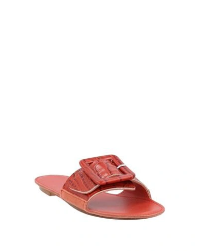 Shop Definery Sandals In Brick Red