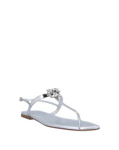 Roger Vivier Toe Strap Sandals In Silver
