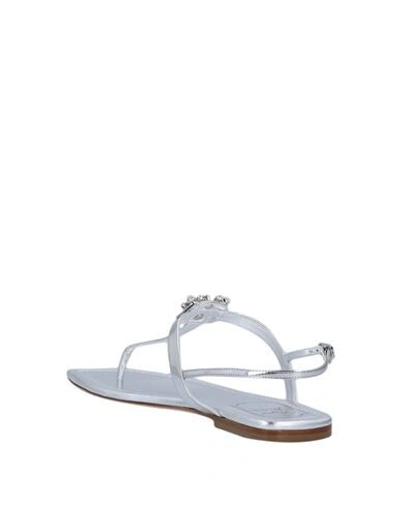 Roger Vivier Toe Strap Sandals In Silver