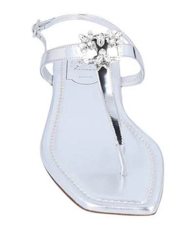 Roger Vivier Toe Strap Sandals In Silver