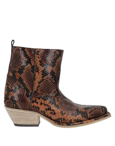 Shop Vic Matie Vic Matiē Woman Ankle Boots Camel Size 8 Soft Leather