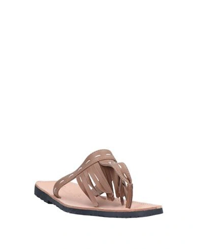 Shop Virreina Toe Strap Sandals In Khaki