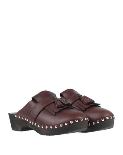 Shop Celine Mules In Dark Brown