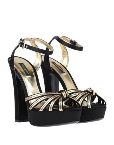 Shop Dolce & Gabbana Woman Sandals Black Size 5 Soft Leather, Textile Fibers