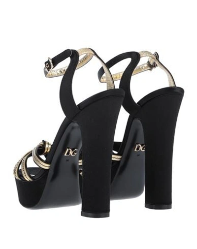 Shop Dolce & Gabbana Woman Sandals Black Size 5 Soft Leather, Textile Fibers