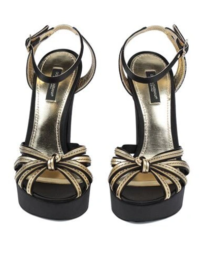 Shop Dolce & Gabbana Woman Sandals Black Size 5 Soft Leather, Textile Fibers