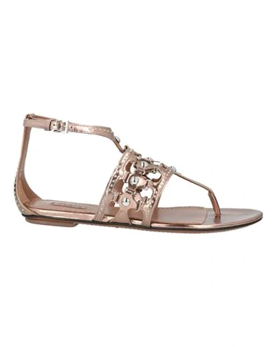 Shop Alaïa Toe Strap Sandals In Copper