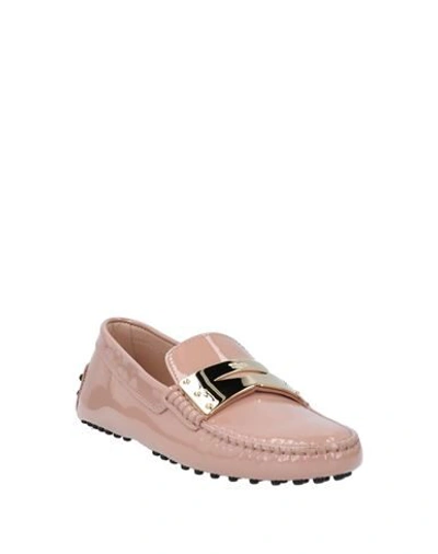 Shop Tod's Woman Loafers Blush Size 5 Soft Leather In Pink
