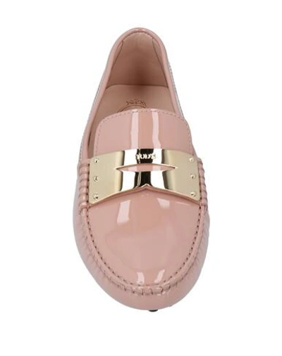 Shop Tod's Woman Loafers Blush Size 5 Soft Leather In Pink