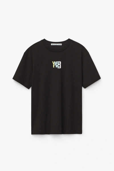 Shop Alexander Wang Puff Logo T-shirt In Black