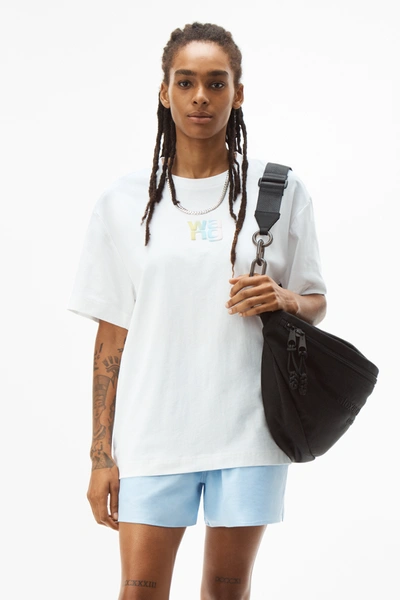 Shop Alexander Wang Puff Logo T-shirt In White