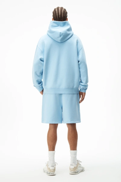 Shop Alexander Wang Puff Logo Hoodie In Light Blue