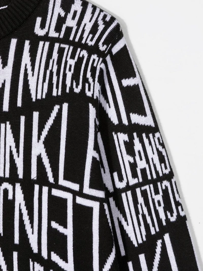 Shop Calvin Klein Logo-jacquard Sweater In Black