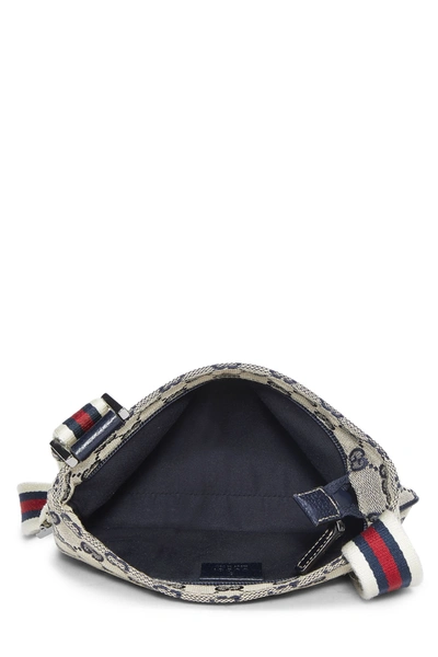 Pre-owned Gucci Navy Gg Canvas Web Messenger Small